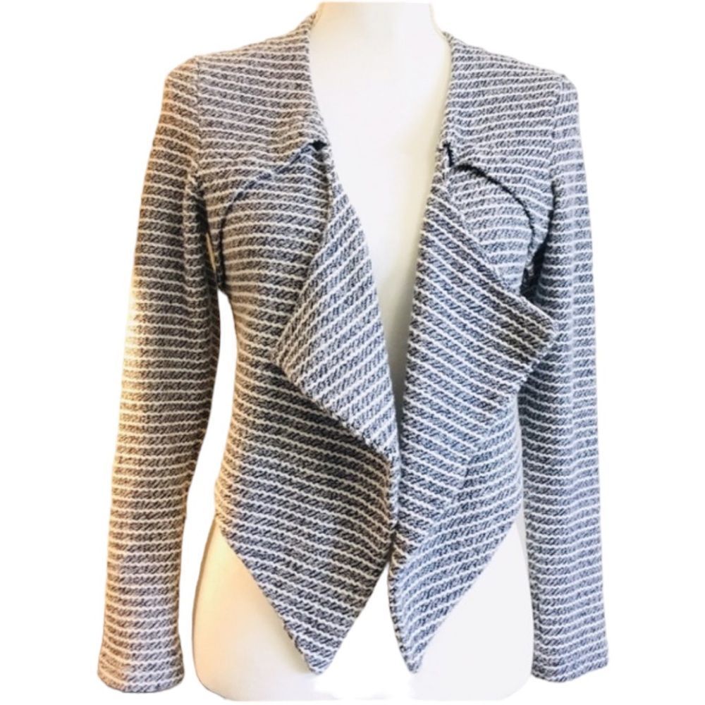 Anthropologie Gray Striped Blazer